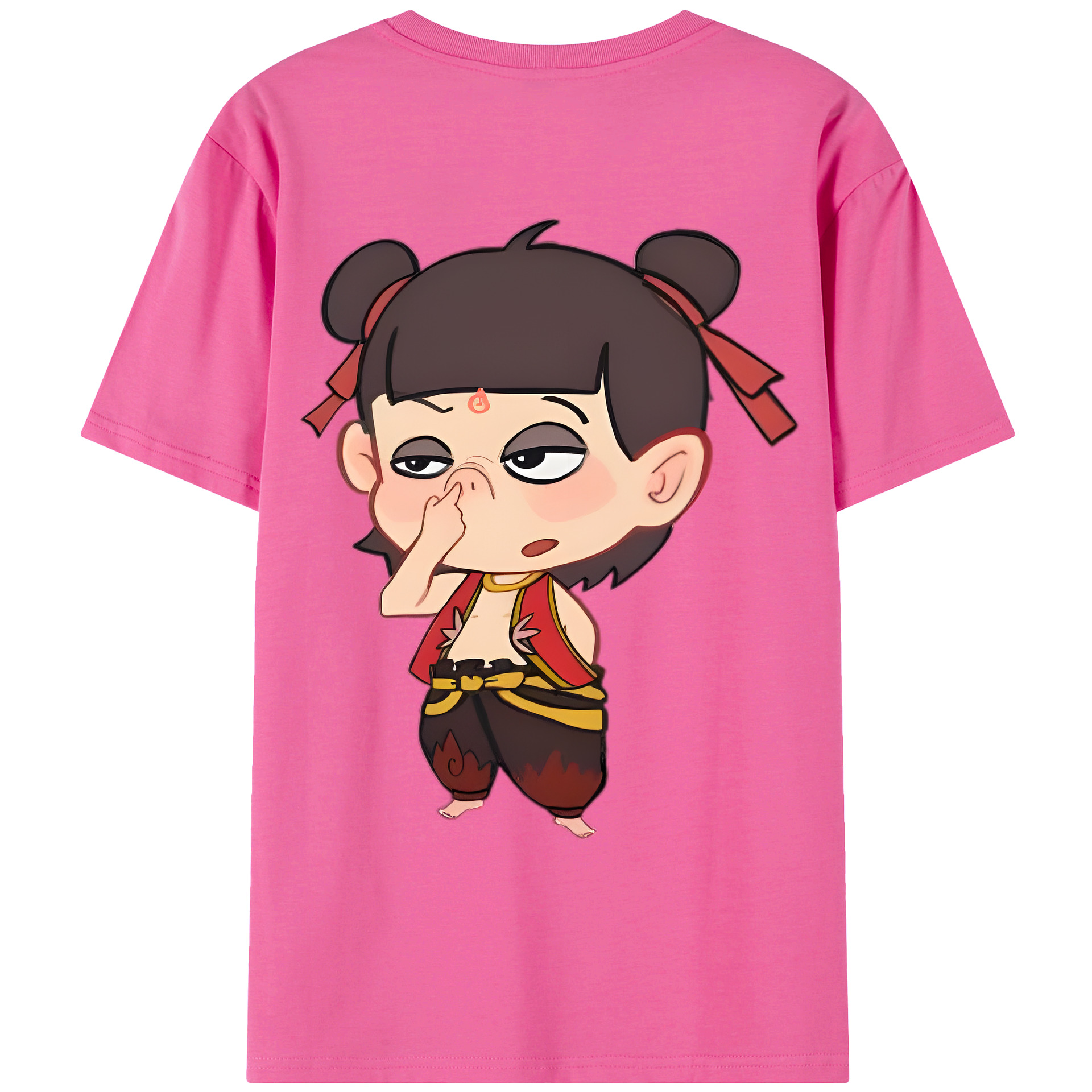 （画像用） Ne Zha 2 ナタ 魔童の大暴れ レディース半袖Tシャツ(バックプリント)
